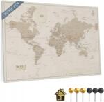  Világtérkép vászonra, parafa táblával, felcsatolható 60x40cm