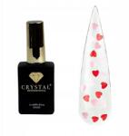 Crystal Professional Top Love Pink 12ml Crystal Professional Hibrid felső Piros Szívecskékkel
