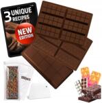  Szilikon Dubai csokoládé öntőformák 3 db tasakkal és kaparóval (b0dhg5z2vp)