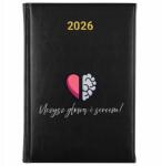 FunnyCase Naptár Fekete A5 2026 Pedagógusnapi Ajándék Fejjel és Szívvel Tanítasz (Kalendarz Czarny Uczysz Głową I Sercem)