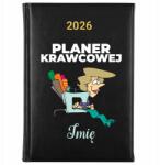 FunnyCase Könyvnaptár 2026 Varrónő Tervező *név* Fekete tervező Ajándék Wz (Kalendarz Czarny PLANER KRAWCOWEJ *IMIĘ*)