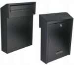 HuW Kétoldalas Átmenő Postaláda, horganyzott acél, C4, 400mm magas (SKRZYNKA PRZELOTOWA CZARNA)
