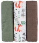 Petite&Mars Bambusz muszlin 3 db-os pelenka szett 68 x 68 cm - Moussy Forest róka