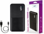 Setty Power Bank Oowerbank 10000mAh Fekete Usb vezérlő diódák Usb-c microUSB (021458)
