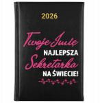 FunnyCase Könyvnaptár 2026 Legjobb Titkárnő Fekete tervező Ajándék Wz (Kalendarz Czarny NAJLEPSZA SEKRETARKA)