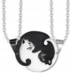  Nyaklánc Sebészeti acél Best pároknak 2db női ezüst fekete Macskák Cica (5905204482711)