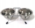 Barry King Rozsdamentes acél tálak állványon, etető- és itatótál kutyáknak, 0, 9 L (BK-18313)