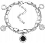  Dupla ezüst színű karkötő sebészeti acélból (bransoletka damska delikatna urodziny)