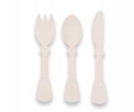 Bamboom gyerek evőeszköz szett bioműanyagból krémszínű ergonómikus (8054117839710)