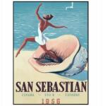  Fali poszter Spanyolország San Sebastian A3 (Plakat Podróżniczy Podróże Vintage 16)