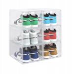 4CONVY 6x merev cipősdobozok XL átlátszó vitrinek moduláris rendszerezők (shoebox_premiumXL_34x25x18_6)