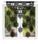  Elegáns Ablakpanel 100x150 Fekete Áttört levelekkel és gyöngyökkel L599 (SF Panel Okienny L599 - Czarny)