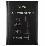 FunnyCase Könyvnaptár 2026 All You Need Is Love Fekete Ajándék Tervező (Kalendarz Czarny ALL YOU NEED IS LOVE)