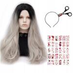  Hosszú Női Paróka Cosplay Ombre Loki Halloween Zombie Boszorkány Tetoválás (PERUKA TXR)