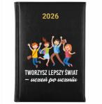 FunnyCase Naptár Fekete A5 2026 Pedagógusnapi Ajándék Egy Jobb Világot teremtesz (Kalendarz Czarny Tworzysz Lepszy Świat)