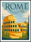  Utazó poszter Róma Colosseum Vintage Retro A3 (Plakat Podróżniczy Podróże Vintage)