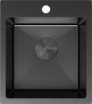 Mexen Solix, 1 rekeszes rozsdamentes mosogató 400 x 450 mm, fekete, 6401401000-70 (6401401000-70)