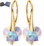 Mennica Świdnicka Fülbevaló Arany Ezüst 925 Lógó Ajándék Szív Hosszú Aranyozott Gyönyörű