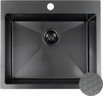 Laveo Malawi, 1 rekeszes rozsdamentes mosogató 580x500x200 mm, fekete, LAV-SLM_710H (LAV-SLM_710H)