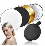 GearPro Kerekes Blenda 5in1 110cm Diffúzor Fehér Arany Ezüst Fekete Huzat (BLENDA KOŁOWA 5w1 110cm Blenda Fotograficzna)