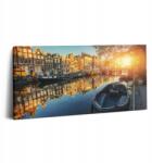 Wallfluent Vászonkép Nappaliba Gyönyörű Nyomtatás Amszterdam Város 100x50 cm (010030010010000075105)