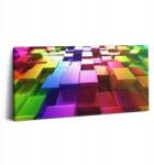 Wallfluent Vászonkép Étkezőbe Fa Kerettel Színes Kockák 100x50 cm (010030010010000075317)