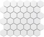 Szklane Mozaiki Kerámia Mozaik Hexagon White Fehér Matt Nagy (MCS-36)