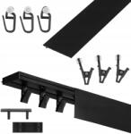 RENA Mennyezeti Sín Szimpla Fedéllel 120CM Fekete Függönykarnis Pvc Kiegészítőkkel (REN-KAR-PCM-POJ-120)