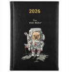 FunnyCase Könyvnaptár 2026 The Moon Walker Fekete Határidőnapló Ajándék Minták (Kalendarz Czarny THE MOON WALKER)