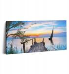 Wallfluent Vászonkép Ágy fölé Tartós Fali Vitorlás A Tónál 100x50 cm (010030010010000074695)