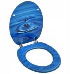 vidaXL WC-ülőke, Mdf, kék vízcsepp mintával (146906)