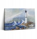Wallfluent Vászonkép Az Irodába Gyönyörű Akvarell Tenger és Világítótorony (010030010150000074797)