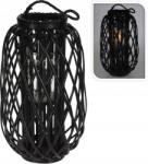Home Styling Collection Lámpás gyertyához kötött fűzfa 50 cm fekete (Lampion wiklinowy czarny z rączką)