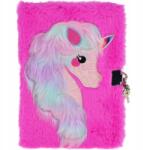 Skleplolki Napló Plüss Füzet Jegyzettömb Lakattal Unikornis Titkárnő Gyerekeknek (NOTES A5 JEDNOROŻEC AMARANT)