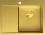 Mexen Exar, 1 medencés rozsdamentes mosogató csepegtetővel, jobb oldali, 620 x 480 mm, szálcsiszolt arany, méhsejtminta, 6432621005P-55HC (6432621005P-55HC)