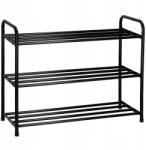 SPRINGOS Cipősszekrény Fém háromszintes 65, 5 x 52 x 26 cm fekete (HS0005)