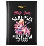 FunnyCase Naptár 2026 A5 Fekete Személyre szabott A Legjobb Zenész *Dátum* (Kalendarz Najlepsza Muzyczka Mot Wz)