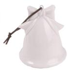 Yala Karácsonyi porcelán harang / csengő masnival - felakasztható - fehér 8, 2 cm (Q182421)