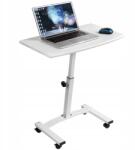 Tatkraft Laptop asztal mobil íróasztal, állítható, 4 kerék Tatkraft Cheer fehér (10345)