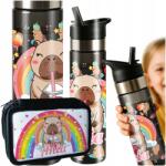 Wyczaruj Prezent Iskolai Tolltartó Kulacs Felszereléssel Kapibara Capibara Vizes Palack (DZIEŃ DZIECKA DO SZKOŁY URODZINY MIKOŁAJ)