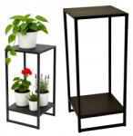 Gramix Fém virágágyás álló loft két virághoz fekete 60 cm lengyel termék (PG 937.)