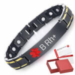  Mentő karkötő Vércsoport, Orvosi riasztás Neodímium mágnesek (RBS1687_R1) - allegro - 10 935 Ft