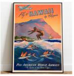  Utazó poszter Hawaii Légitársaságok A3 (Plakat Podróżniczy Podróże Vintage)