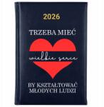 FunnyCase Könyvnaptár 2026 Nagy Szív Lila tervező határidőnapló Ajándék Wz (Kalendarz Granatowy WIELKIE SERCE)