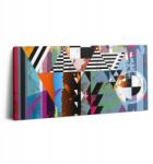 Wallfluent Vászonkép Ágy fölé Hobbi Absztrakt Csíkok és Háromszögek 100x50 cm (010030010010000075005)