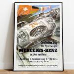  Mercedes Benz Autóverseny fali poszter 50x70 (plakat le mans na ścianę mercedes benz)