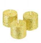 Dommio Gyertyák arany csillámmal 3, 8 cm 3 db (DA-6337-4_G)