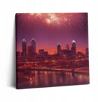 Wallfluent Vászonkép Város Éjszaka Tűzijáték Philadelphiában 60x60 cm (010030010270000075966)