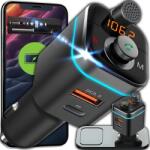 RETOO Bluetooth Audio Transmitter Fm MP3 Gyorstöltő Usb Sd LCD QC3.0 Rgb (adapter E665)