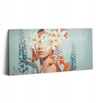 Wallfluent Vászonkép Canvas Gyönyörű Nappali Absztrakt Nő Virágokkal (010030010010000075385)